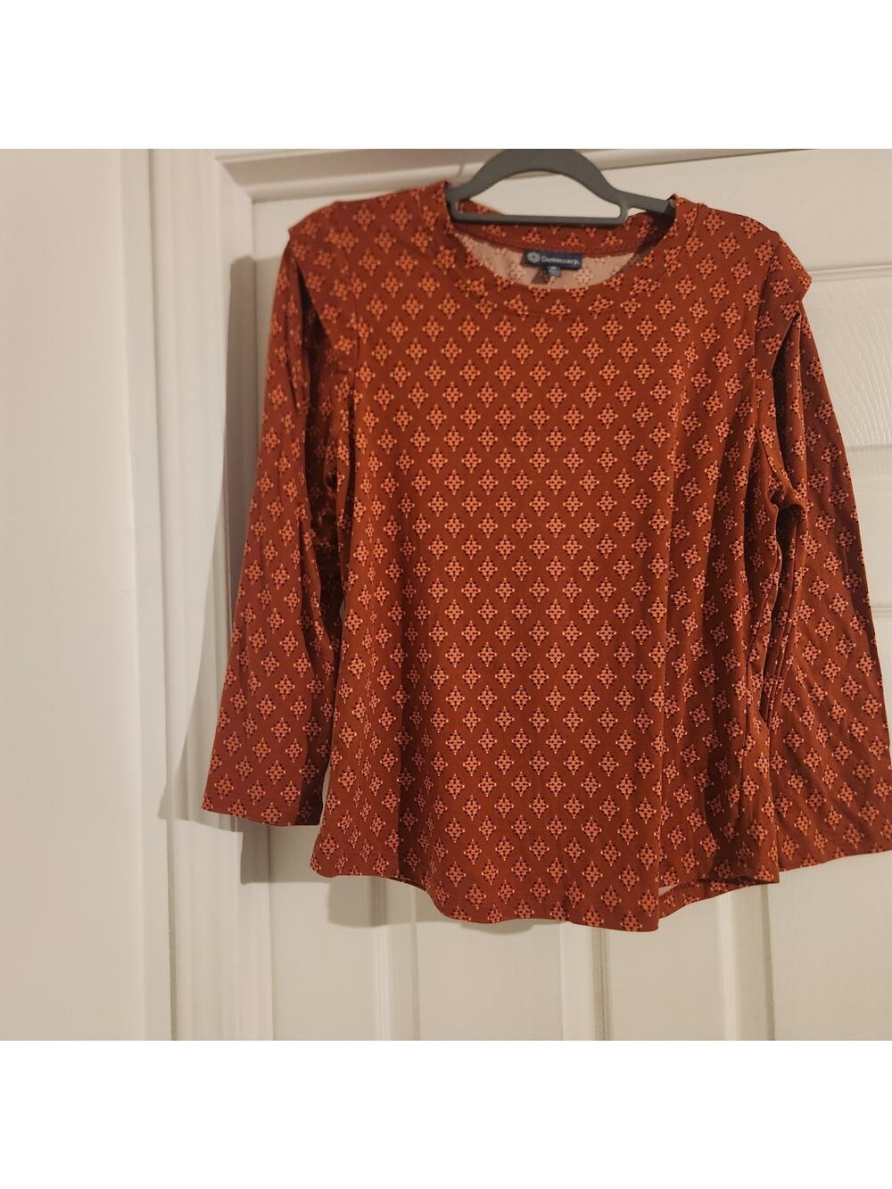 Democracy Womens Top Long Sleeve Brown M